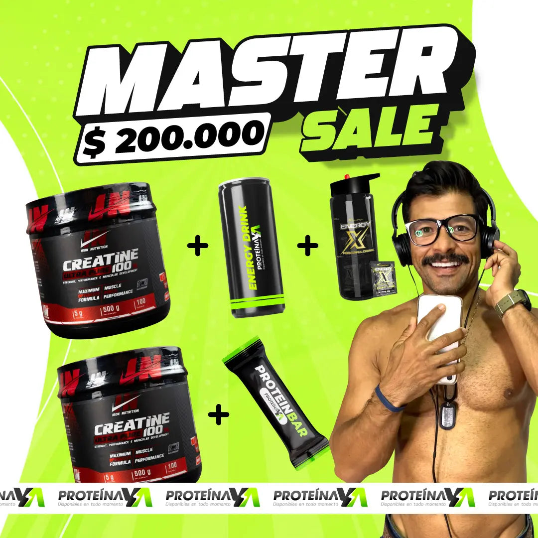 2 und Creatine Iron 500 g + Energy X 25 sobres + Obsequios