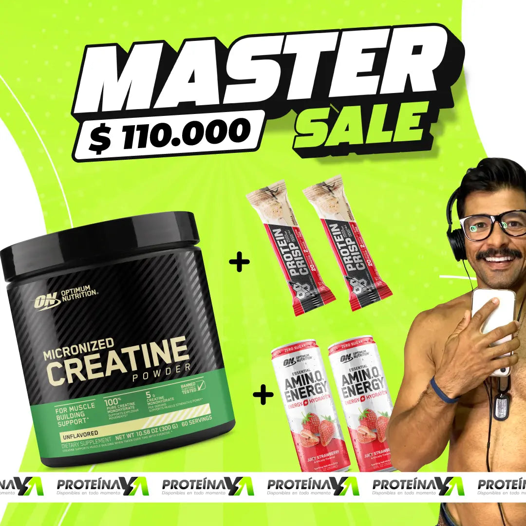 Creatine ON 60 Serv + latas Amino Energy + barras de proteína
