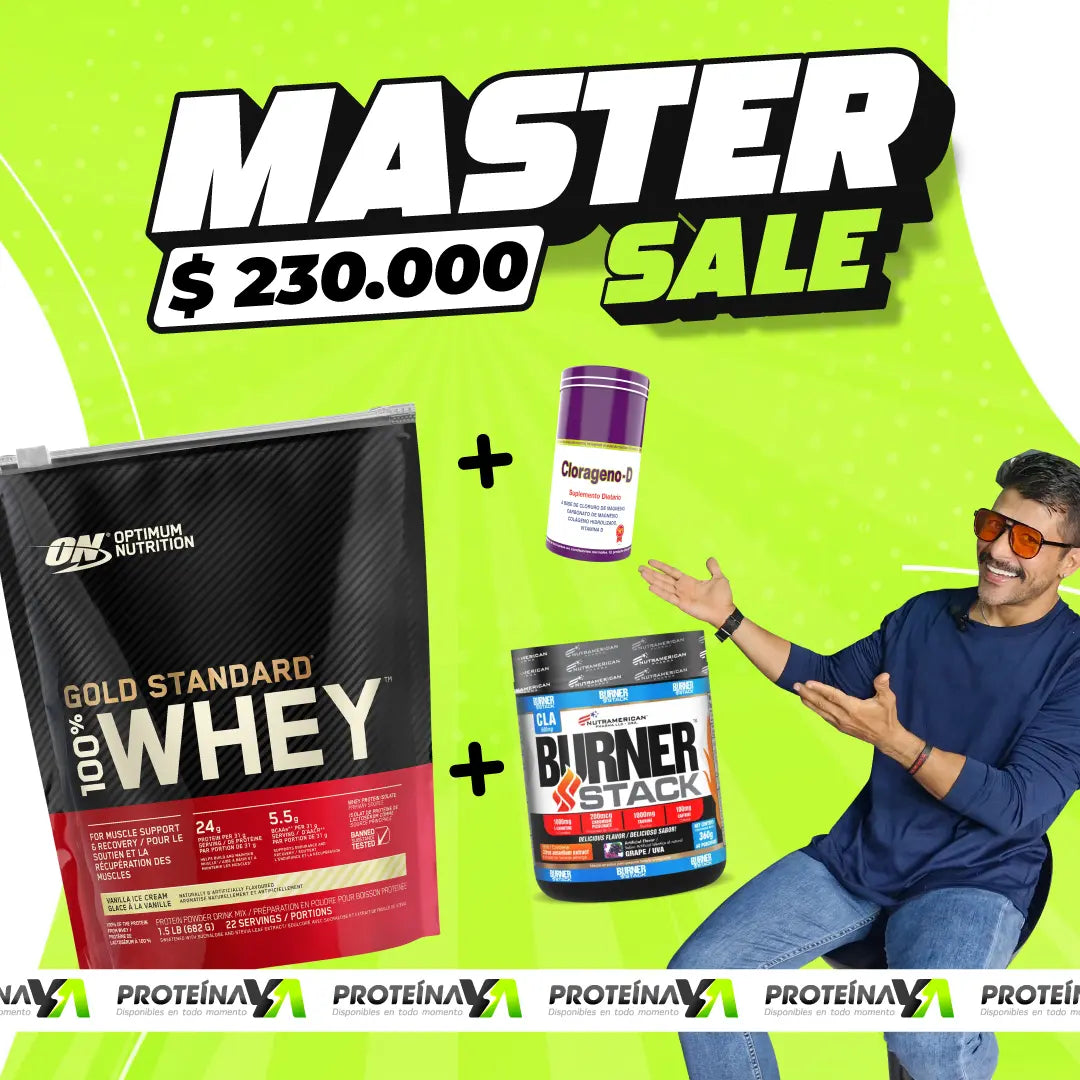 Gold Standard 22 serv + Burner Stack 60 serv + Clorágeno-D