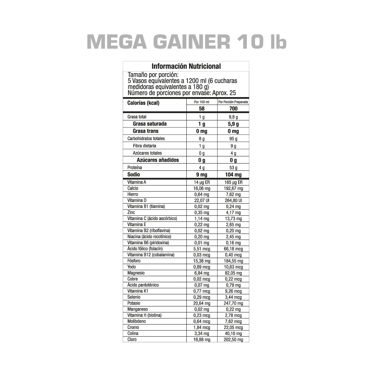 Mega Gainer GMN - Proteína YA