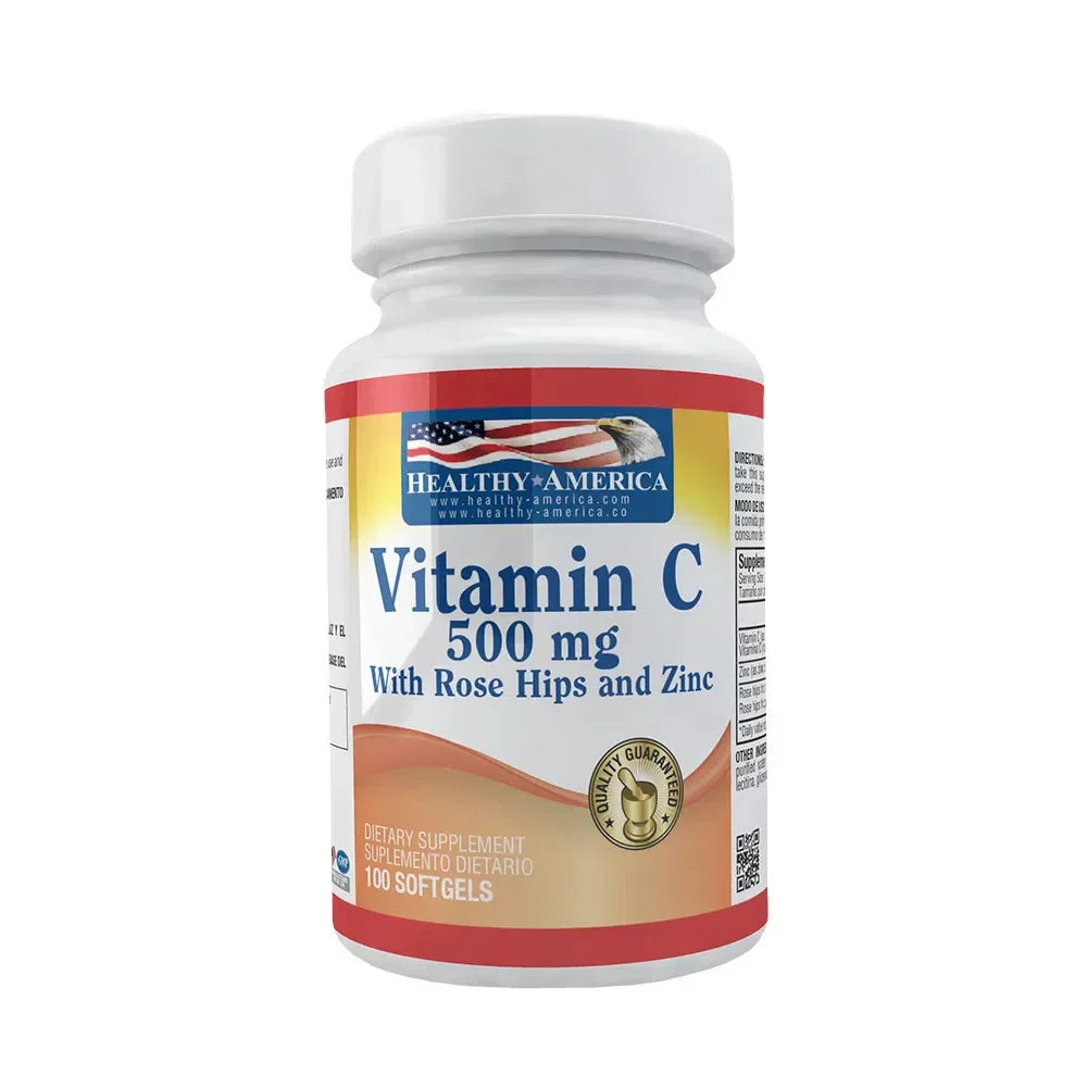 Vitamin C con Rose Hips Healthy America - Proteína YA