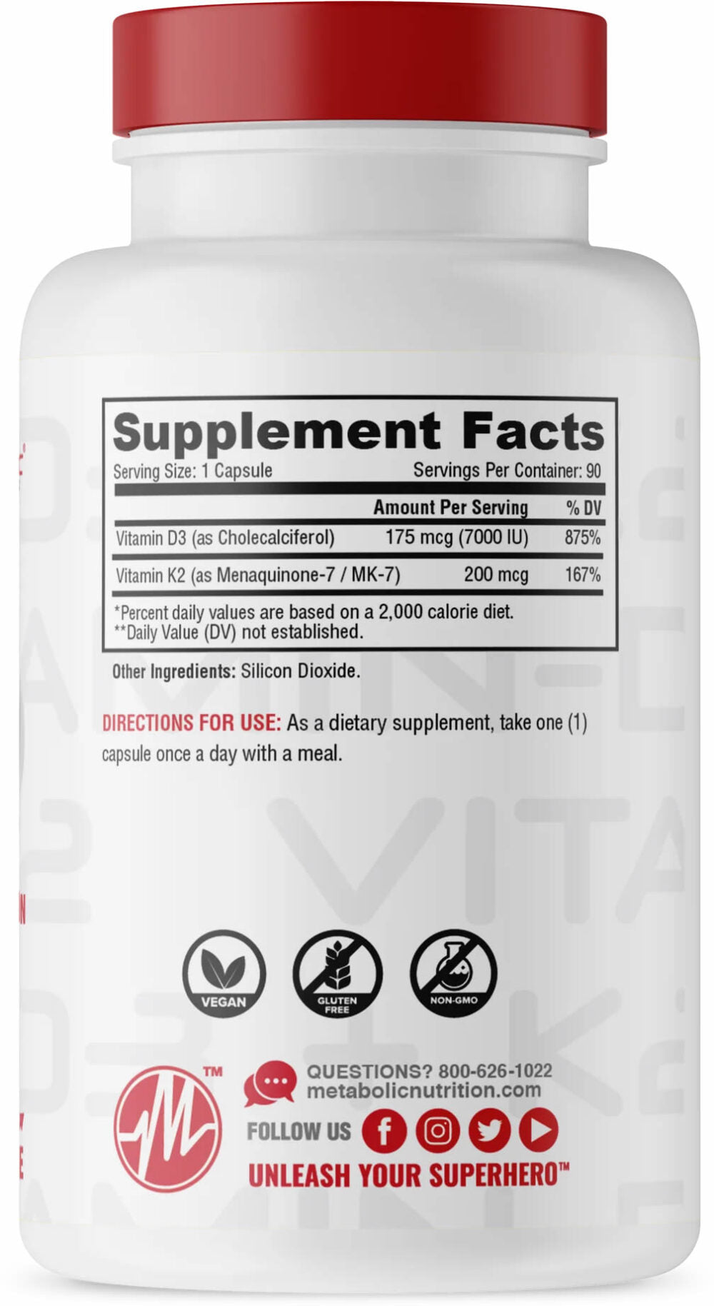 Vitamin D3 + K2 Metabolic - Proteina YA