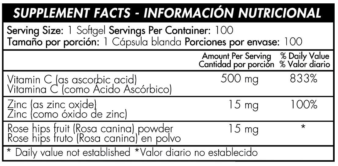 Vitamin C con Rose Hips Healthy America - Proteína YA