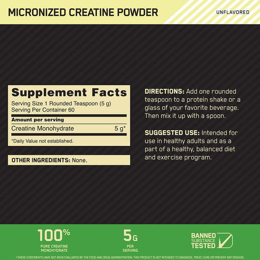 Creatine Powder Micronized Optimum Nutrition - Proteína YA