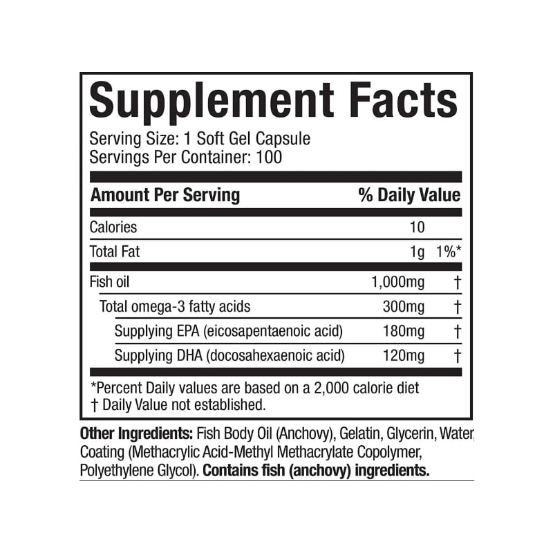 Platinum 100% Fish Oil Omega 3 Muscletech - Proteína YA