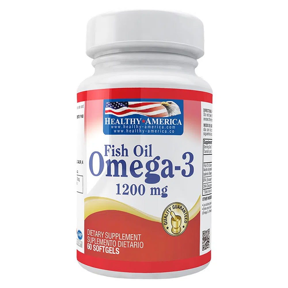 Fish Oil Omega 3 1.200 mg Healthy America - Proteína YA