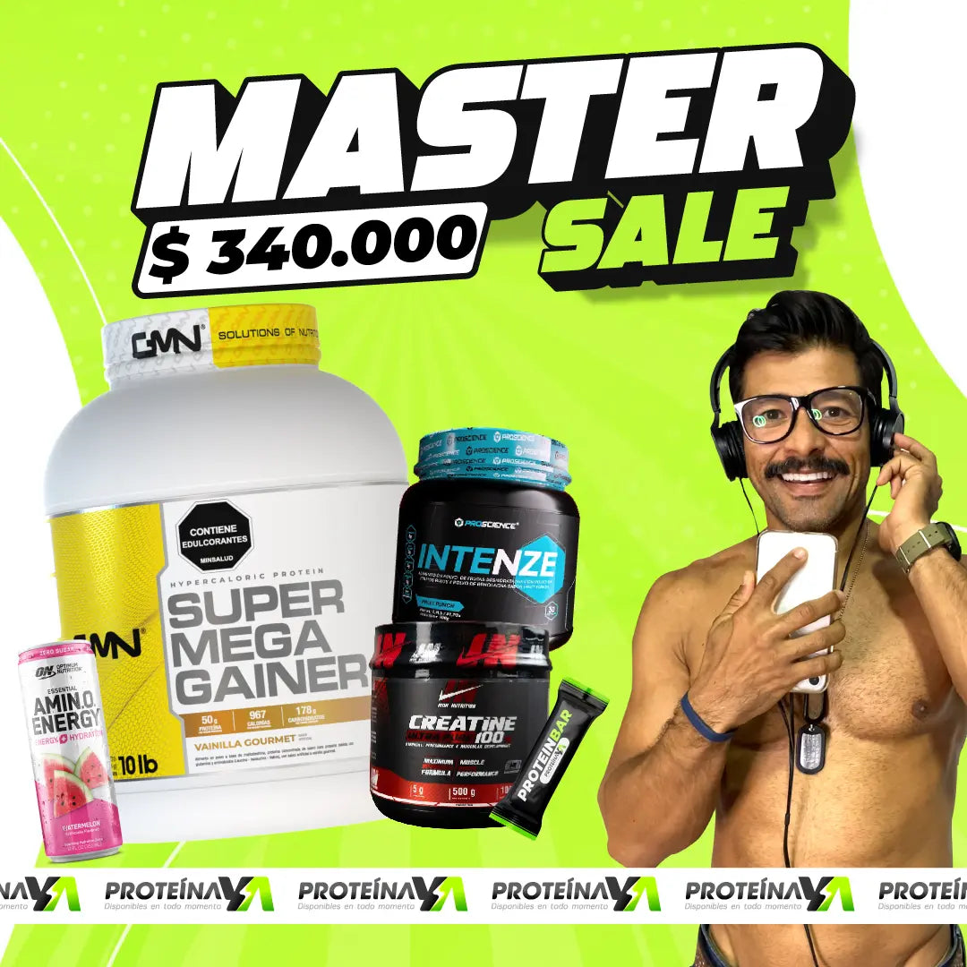 Super Mega Gainer 10 lb + Creatine Iron 500 gr + Intenze 30 serv + Obsequios