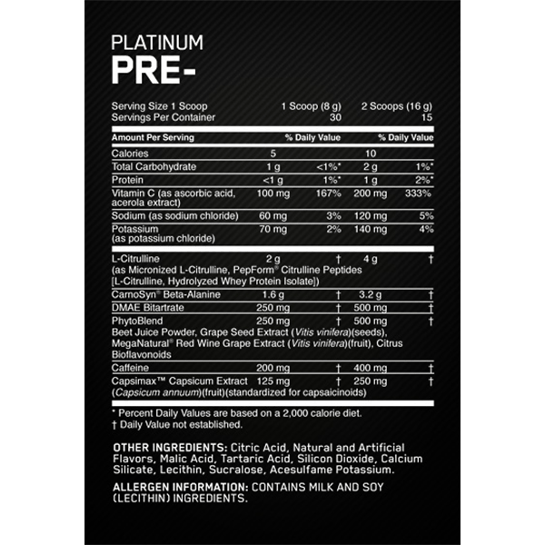 Platinum Pre Optimum Nutrition - Proteína YA