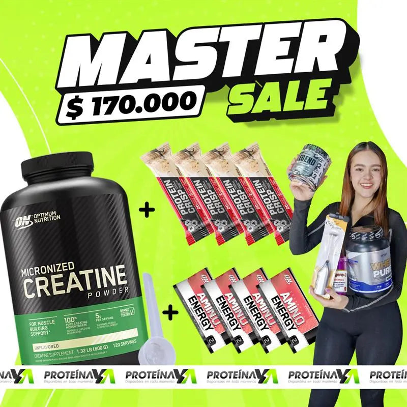 Creatine ON 120 Serv + barras de proteína y latas bebida (gratis)