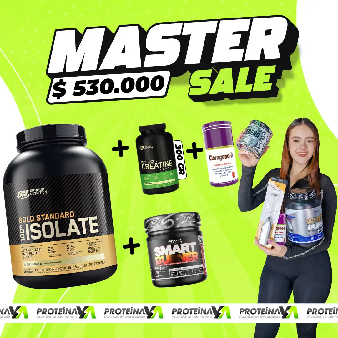 Gold Standard Isolate 5 lb + Creatine ON 300 gr + Clorageno-D 90 caps + Smart Burner 200 gr