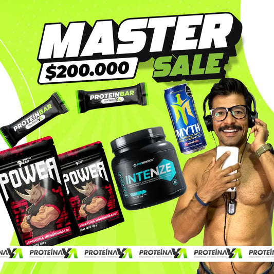 Intenze 30 serv + Creatina Power 500 y 150 g + 2 barras de proteína + lata bebida