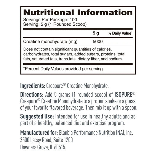 Isopure Creatine Monohydrate Isopure Company