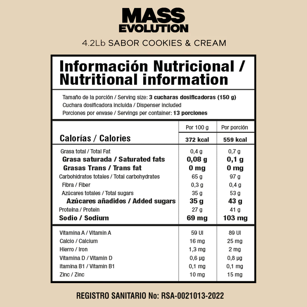 Mass Evolution Smart Nutrition