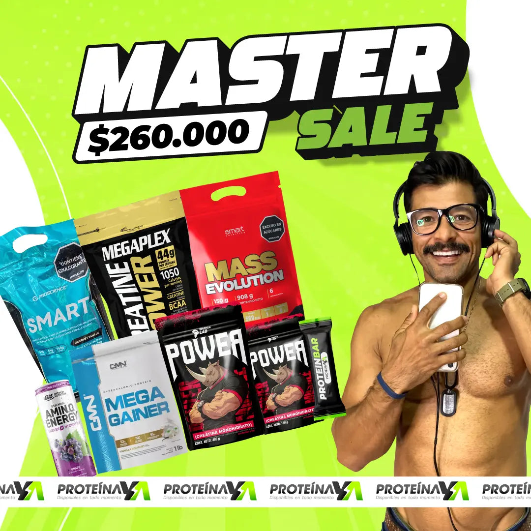Megaplex 2 lb + Smart 2 lb + Evolution 2 lb + Mega Gainer 2 lb + Creatina Power 500 y 150 g + Obsequios