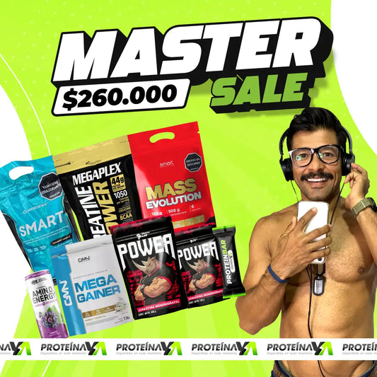 Megaplex 2 lb + Smart 2 lb + Evolution 2 lb + Mega Gainer 2 lb + Creatina Power 500 y 150 g + Obsequios