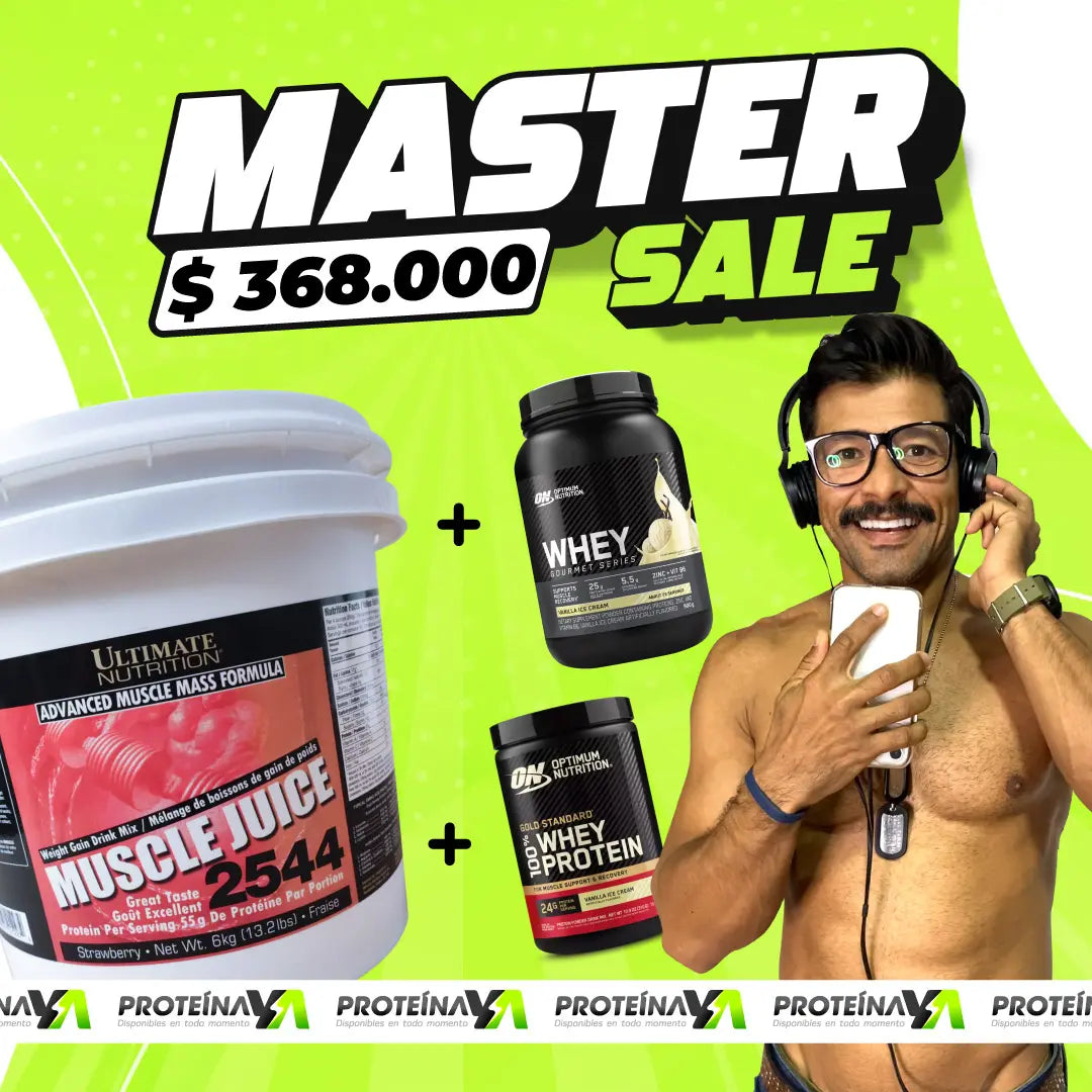 Muscle Juice 13 LB + Whey Gourmet 2 LB y Gold Standard 10 Servicios (gratis)