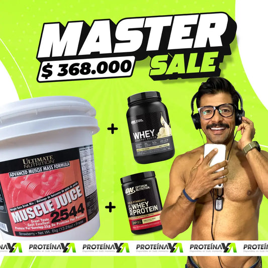 Muscle Juice 13 LB + Whey Gourmet 2 LB y Gold Standard 10 Servicios (gratis)
