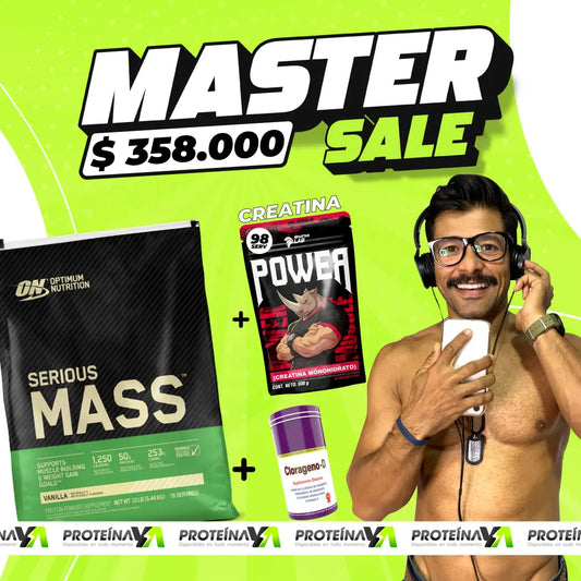 Serious Mass 12 LB + Creatine Power 500 g + Clorágeno-D