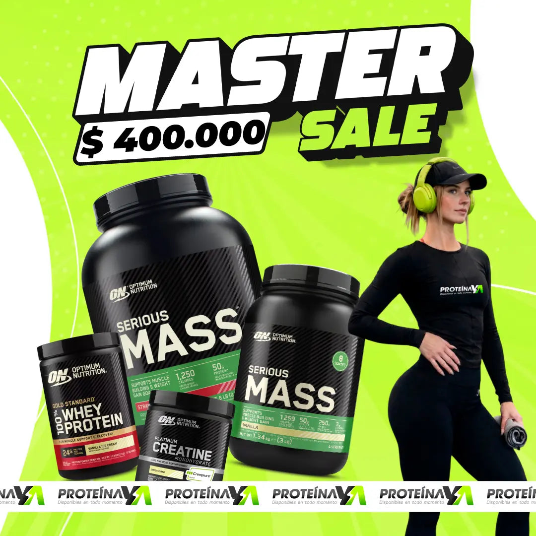 Serious Mass 3 lb y 6 lb + Gold Standard Whey 10 serv + Platinum Creatine ON 60 serv