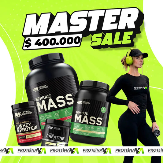 Serious Mass 3 lb y 6 lb + Gold Standard Whey 10 serv + Platinum Creatine ON 60 serv