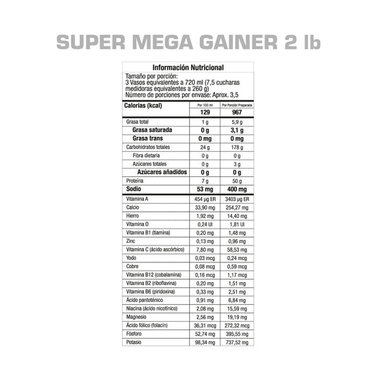 Super Mega Gainer GMN - Proteína YA